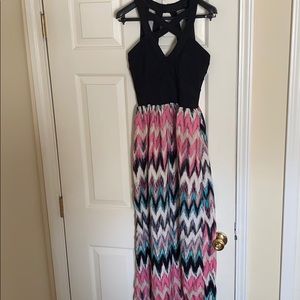 Cutout top and multicolored bottom dress